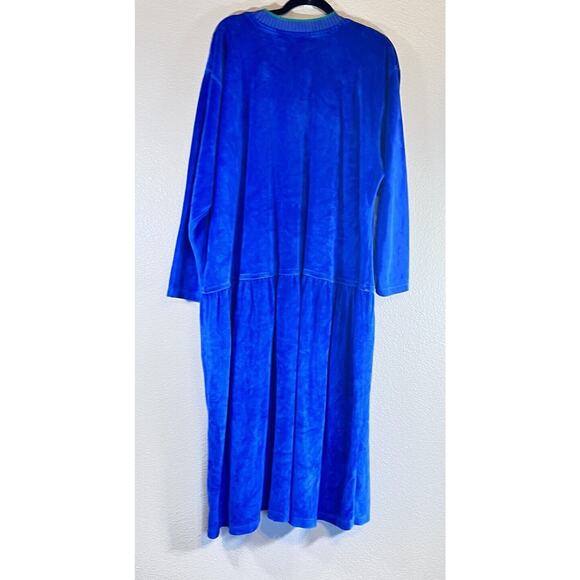 Vtg Liz Claiborne Elizabeth Plus 3 Velour Dress Long Sleeve Drop Waist - Picture 5 of 6